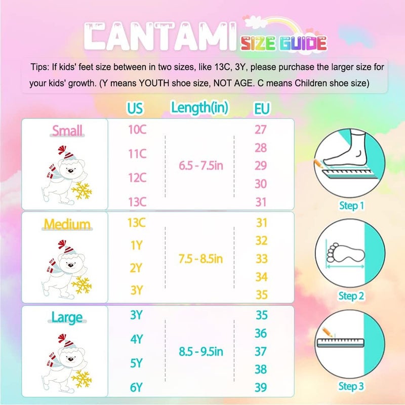 CANTAMI Roller Skates for Kids Girls Boys 4 Size Adjustable Kids Roller Skates with Wheels Light up for Children, Teens, Beginner & Advance, Indoor Outdoor - Image 3